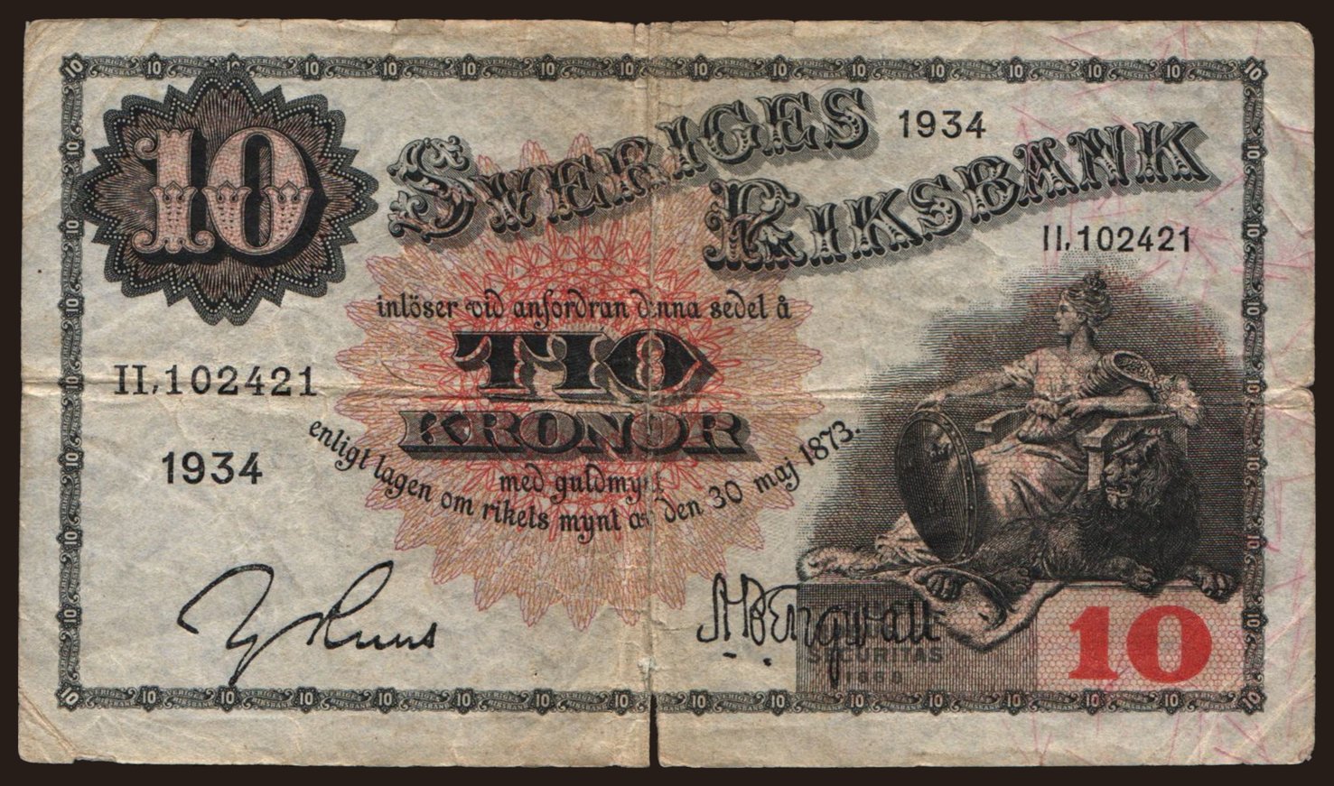 10 Kronor, 1934