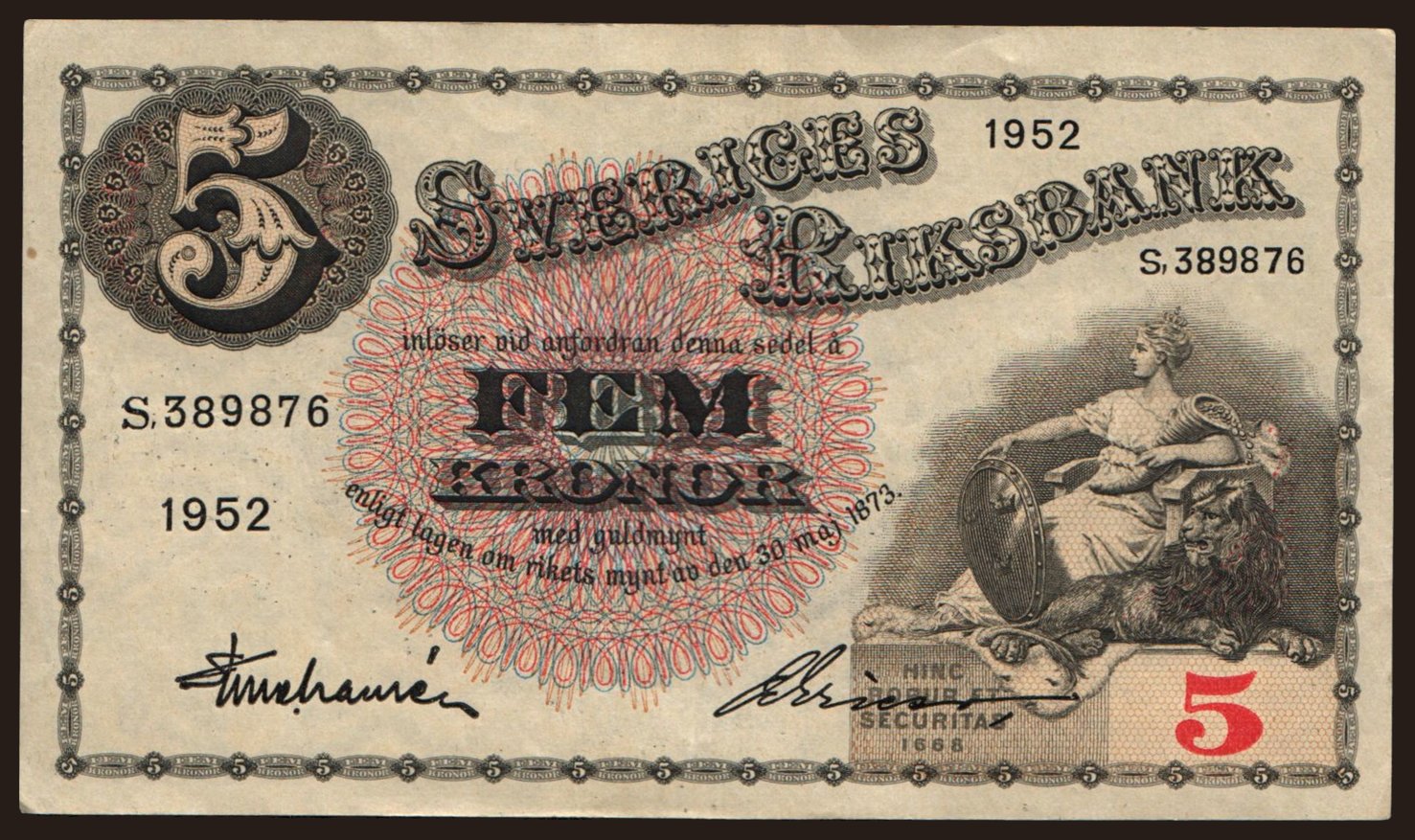 5 Kronor, 1952