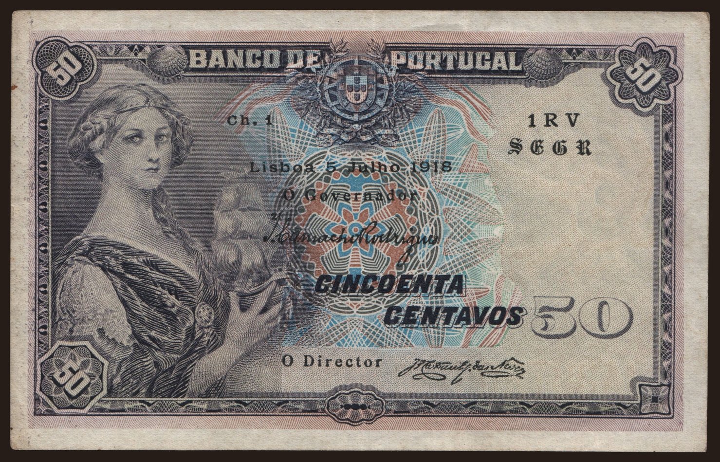 50 centavos, 1918
