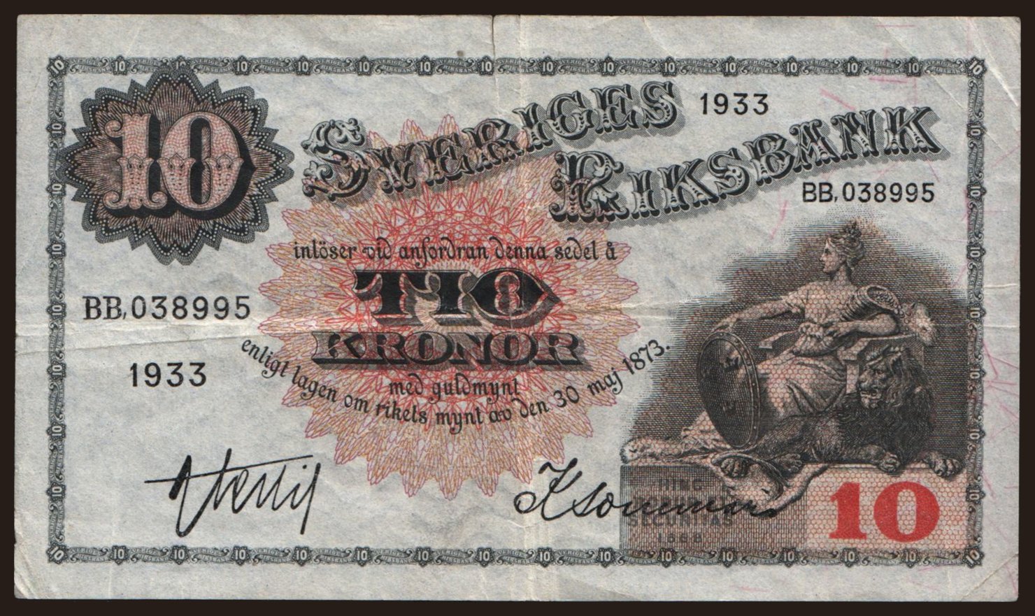 10 kronor, 1933