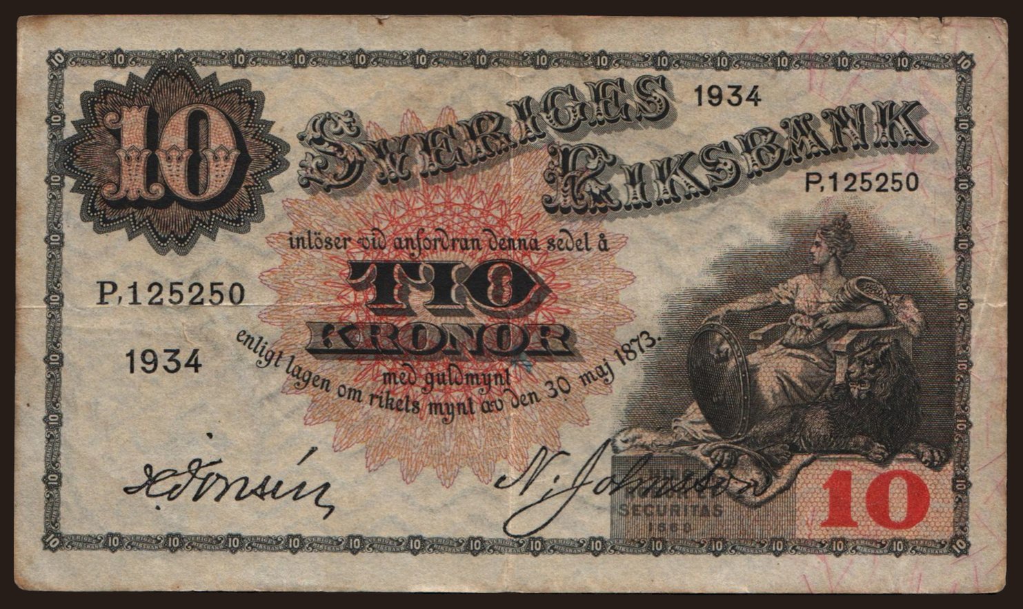 10 Kronor, 1934