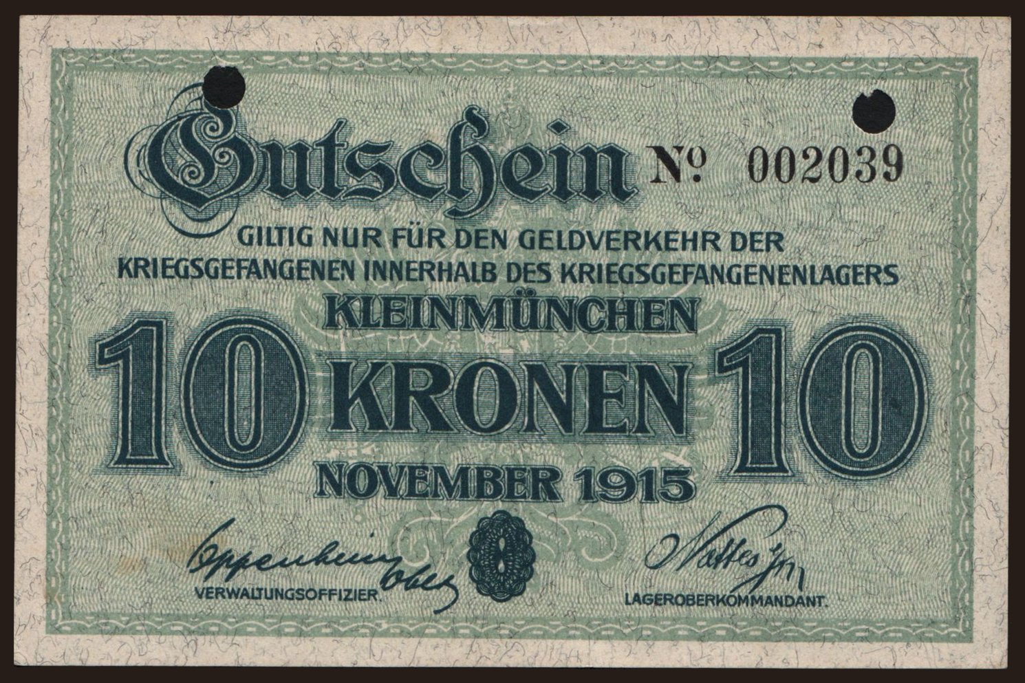 Kleinmünchen, 10 Kronen, 1915