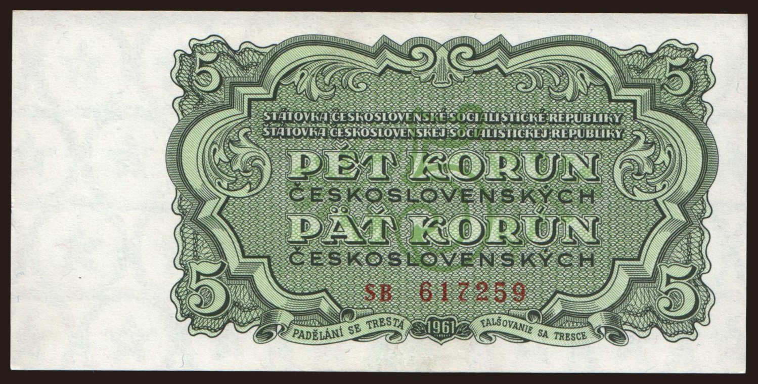 5 korun, 1961