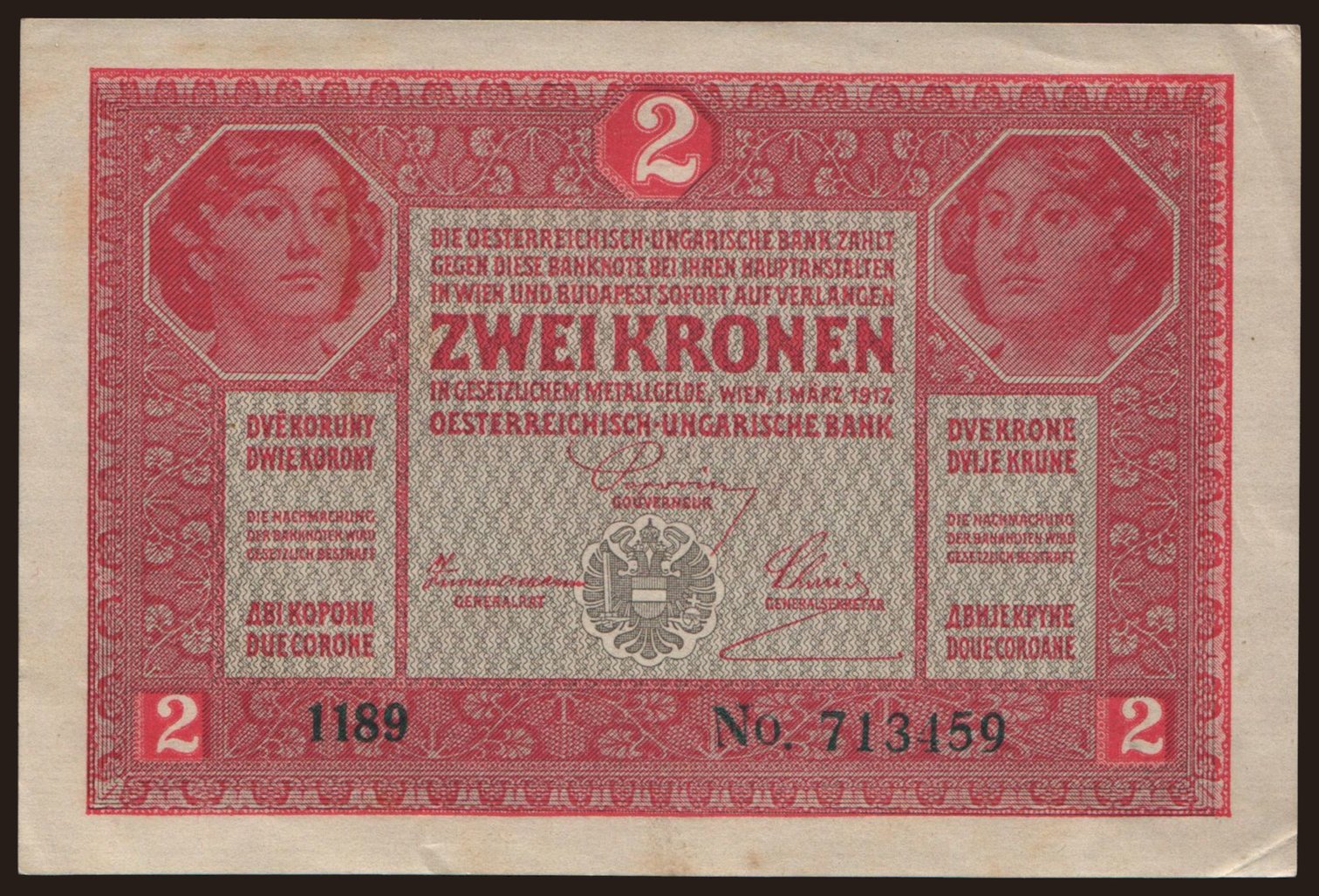 2 Kronen, 1917