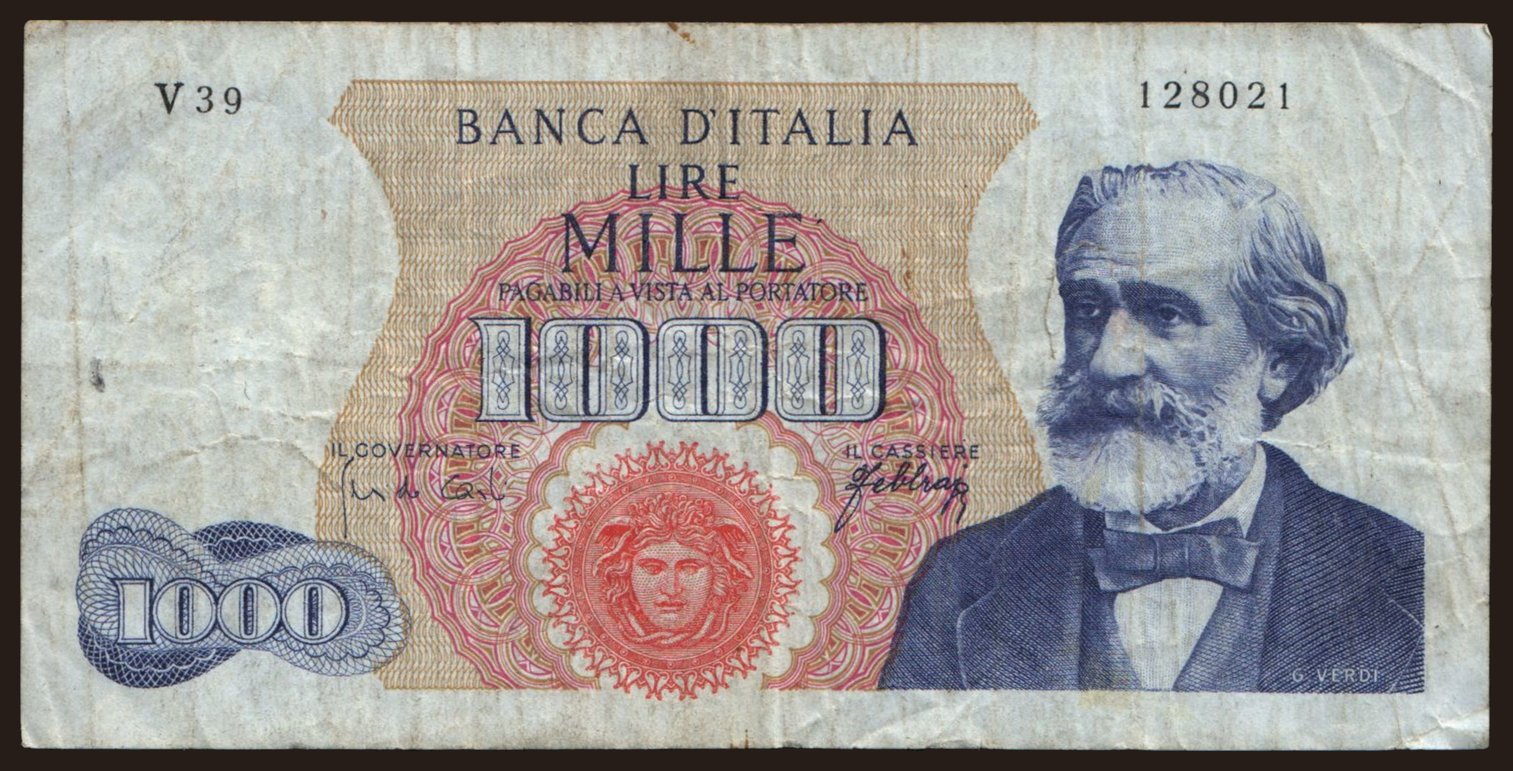 1000 lire, 1966