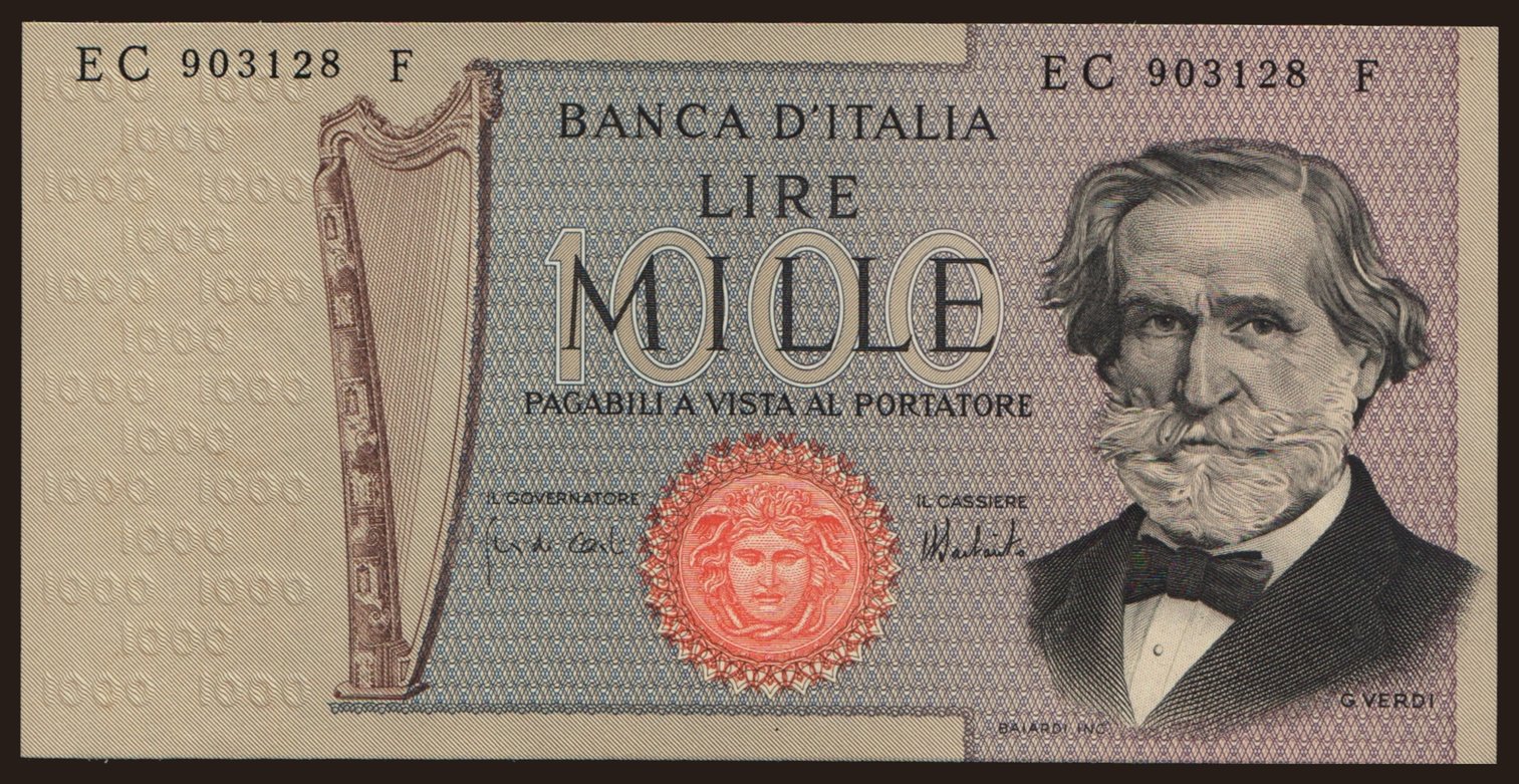 1000 lire, 1975
