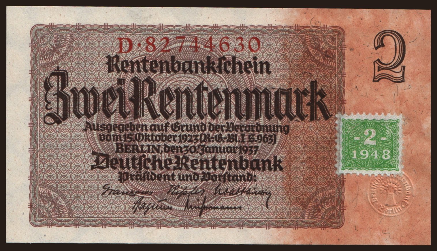 2 Rentenmark, 1937(48)