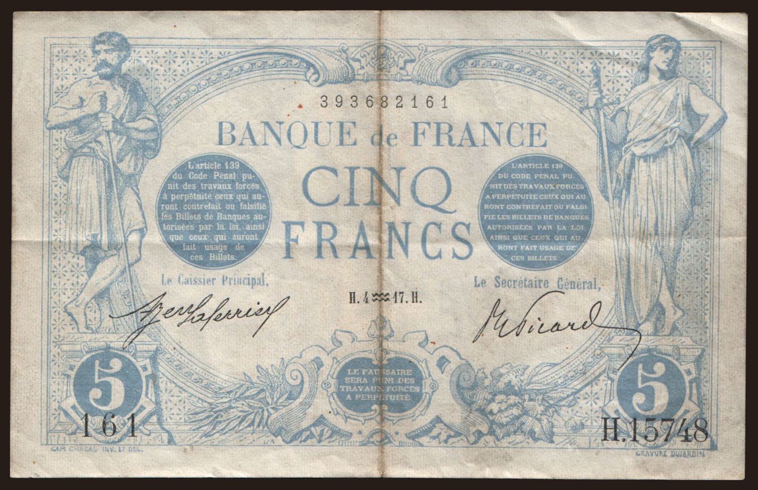 5 francs, 1917