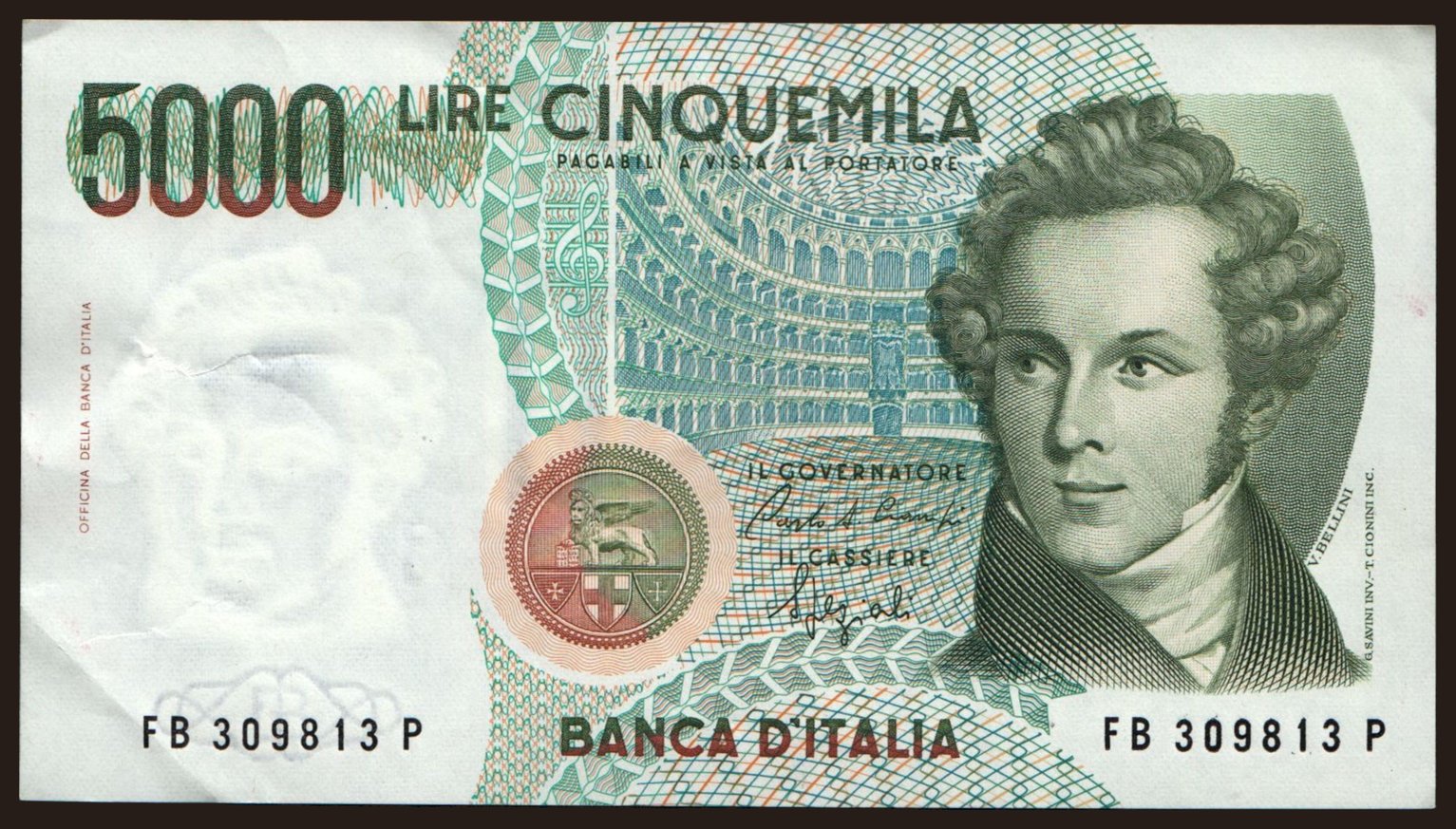 5000 lire, 1988