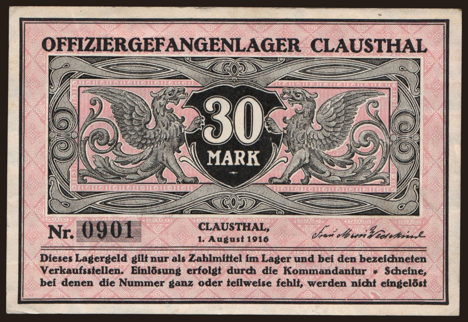 Clausthal, 30 Mark, 1916