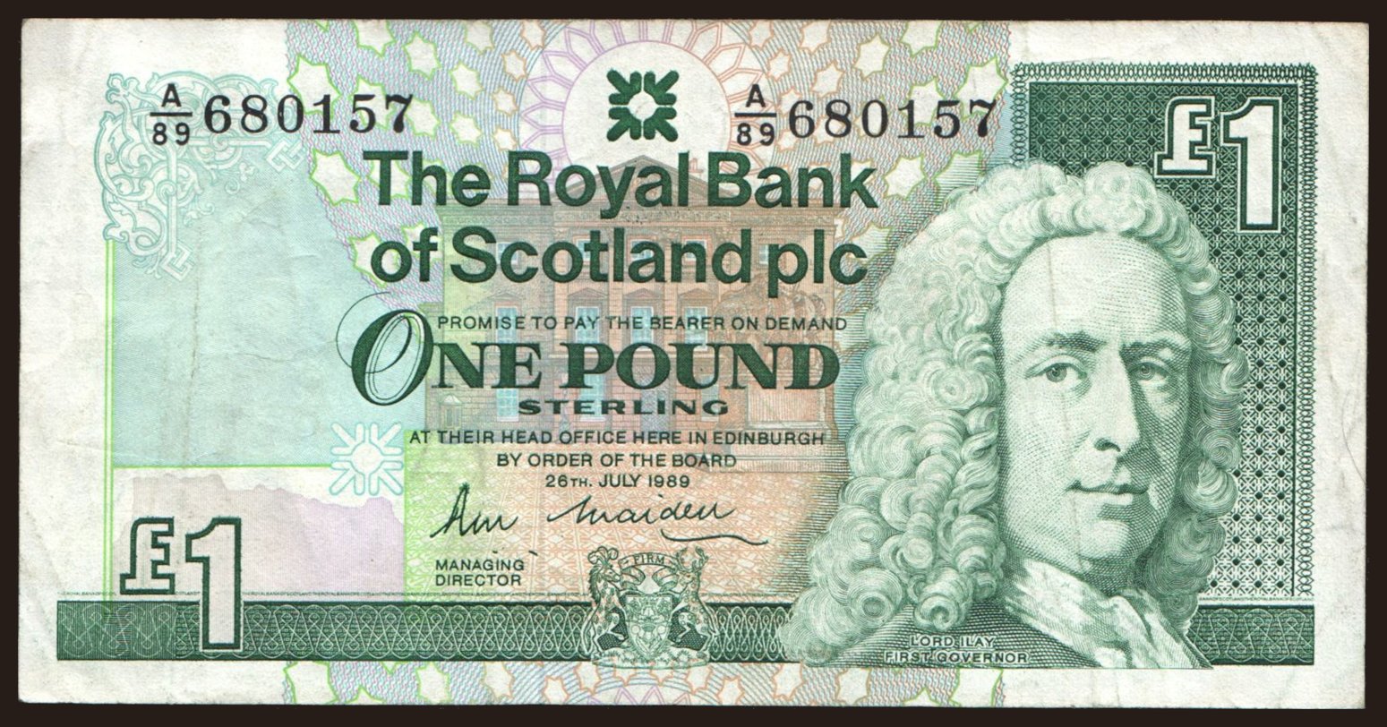 Royal Bank of Scotland, 1 pound, 1989