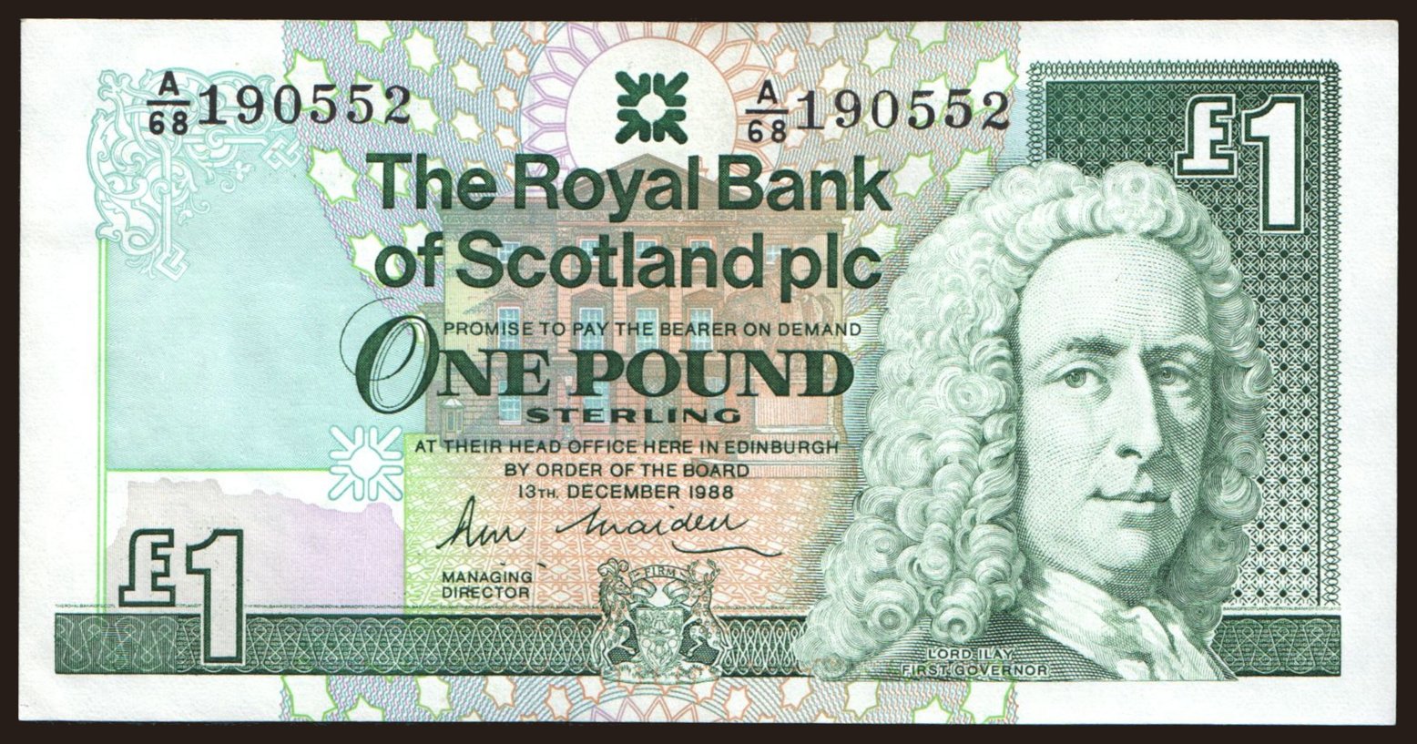 Royal Bank of Scotland, 1 pound, 1988