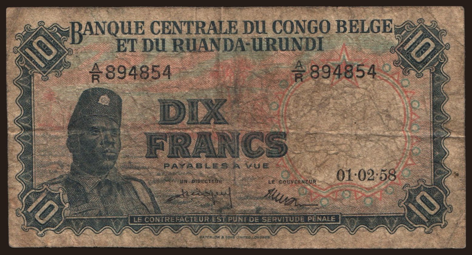 10 francs, 1958
