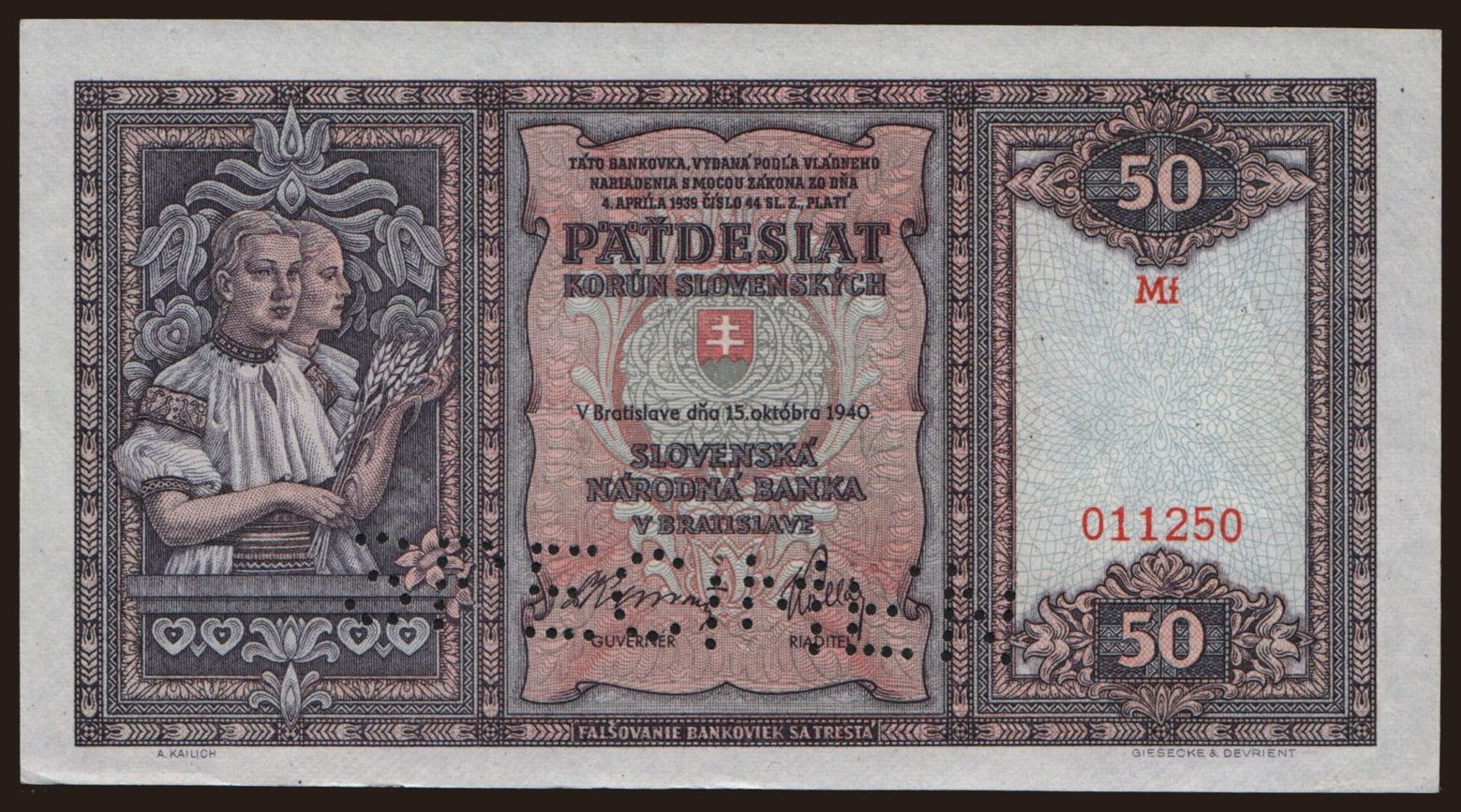 50 Ks, 1940