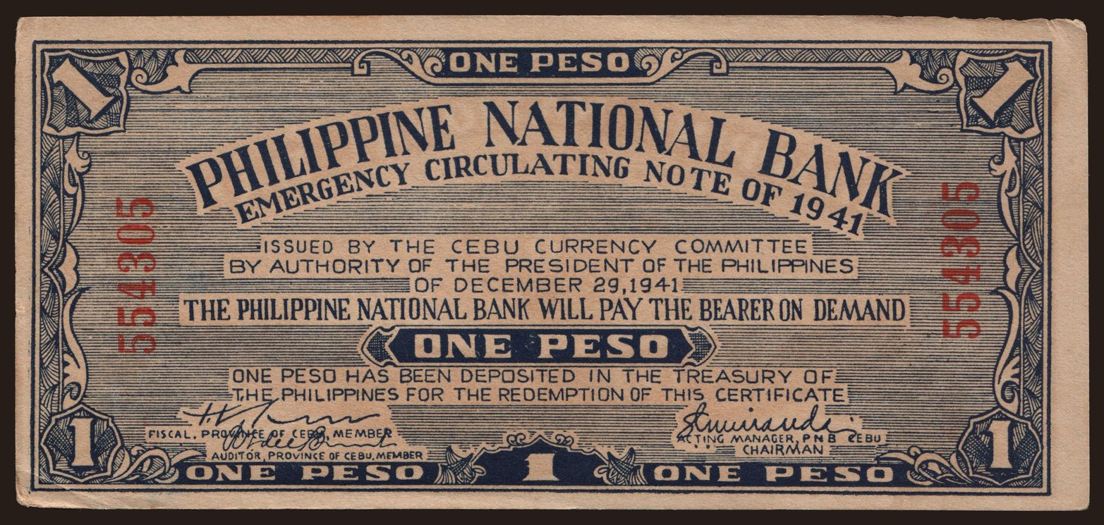 Cebu, 1 peso, 1941