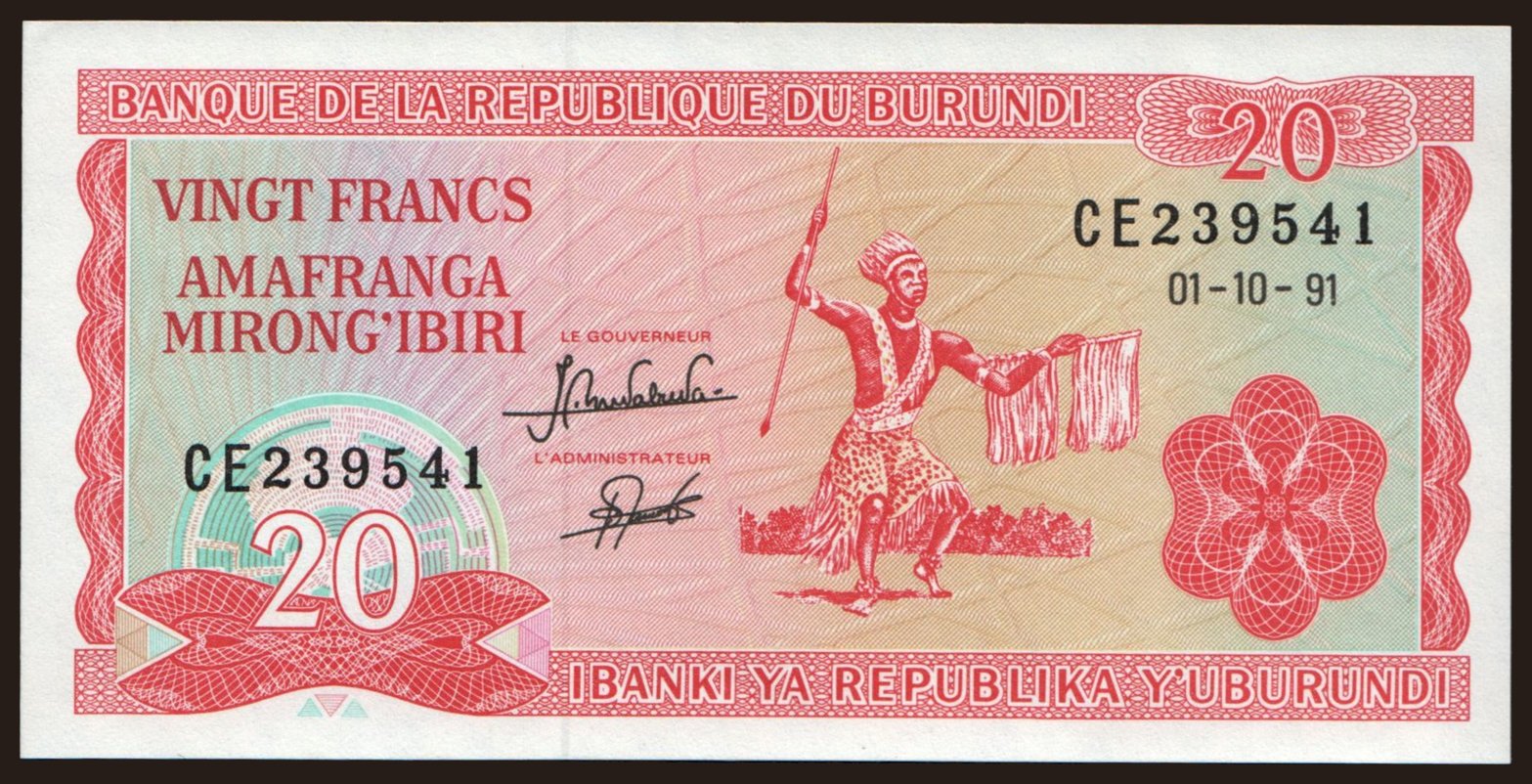 20 francs, 1991