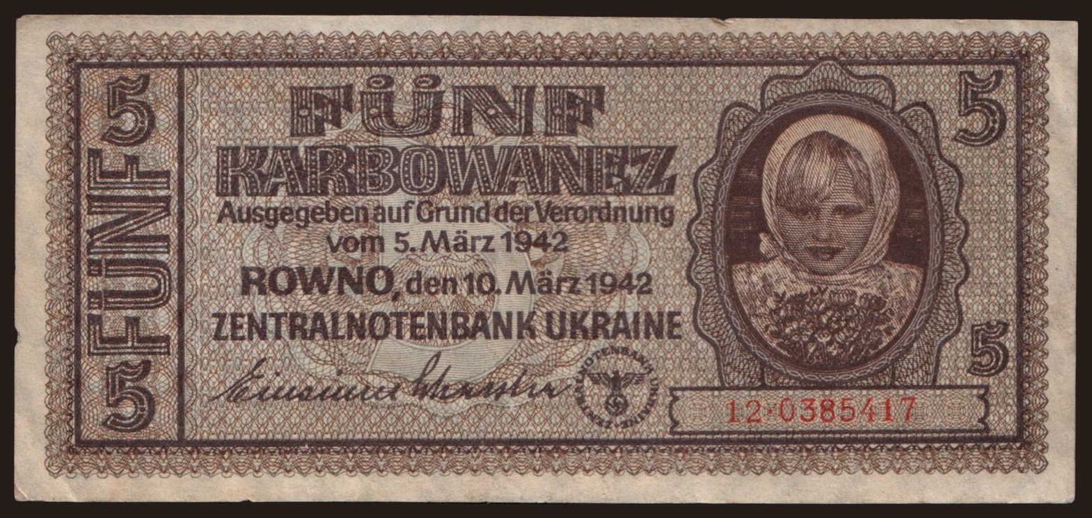 5 karbowanez, 1942