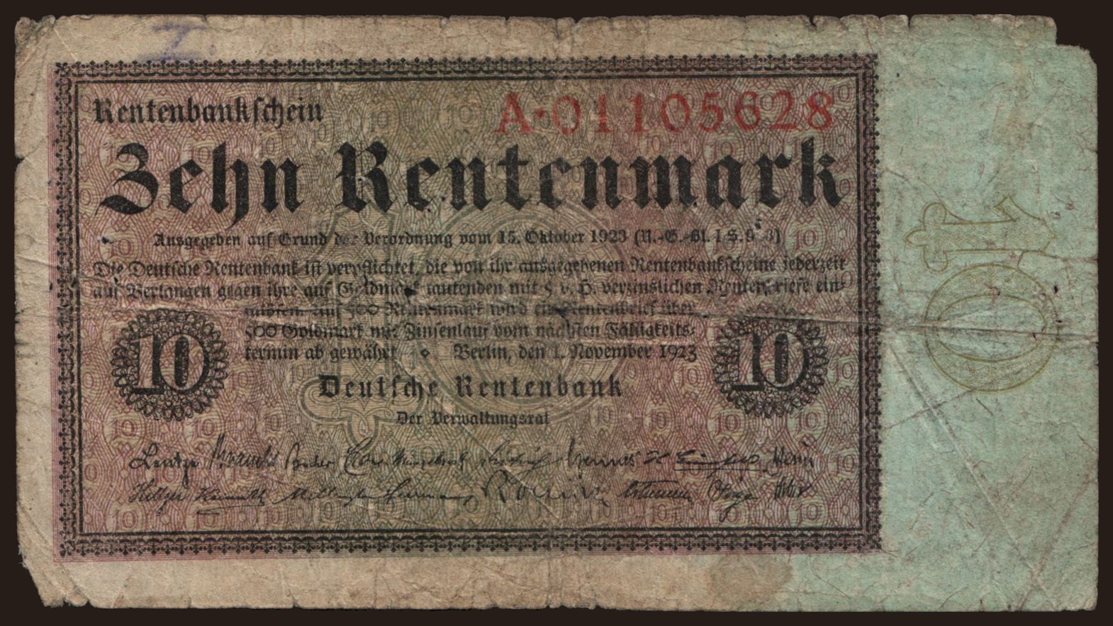 10 Rentenmark, 1923