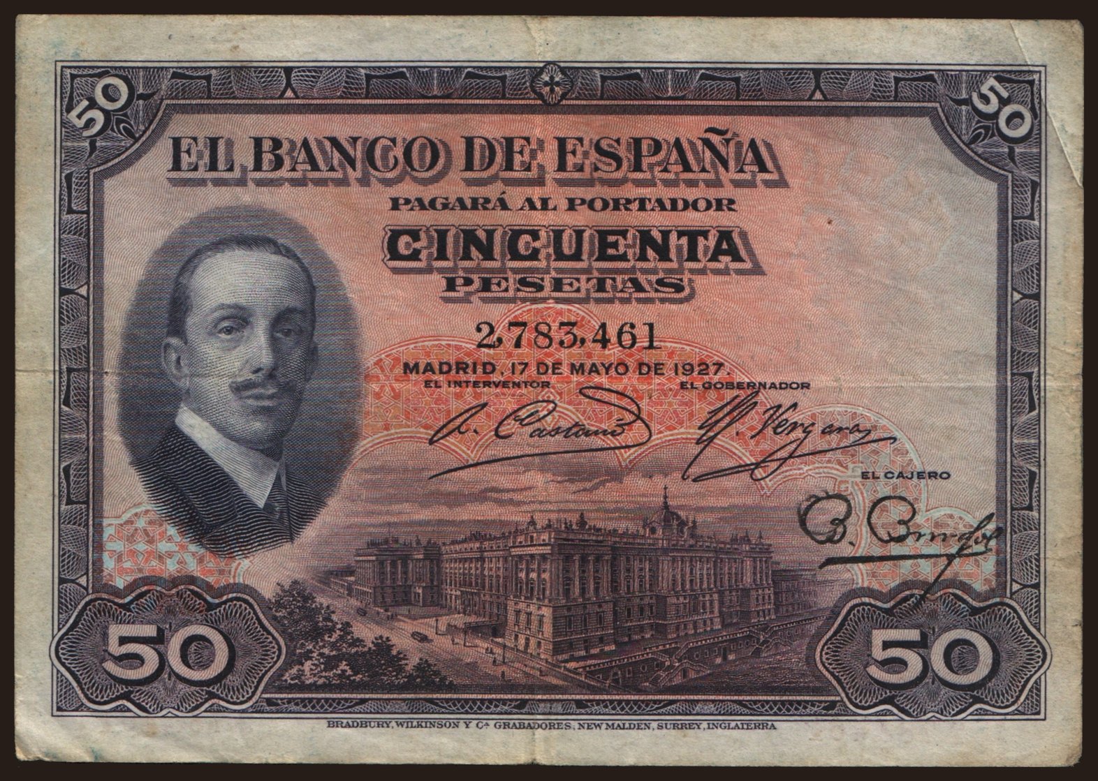 50 pesetas, 1927