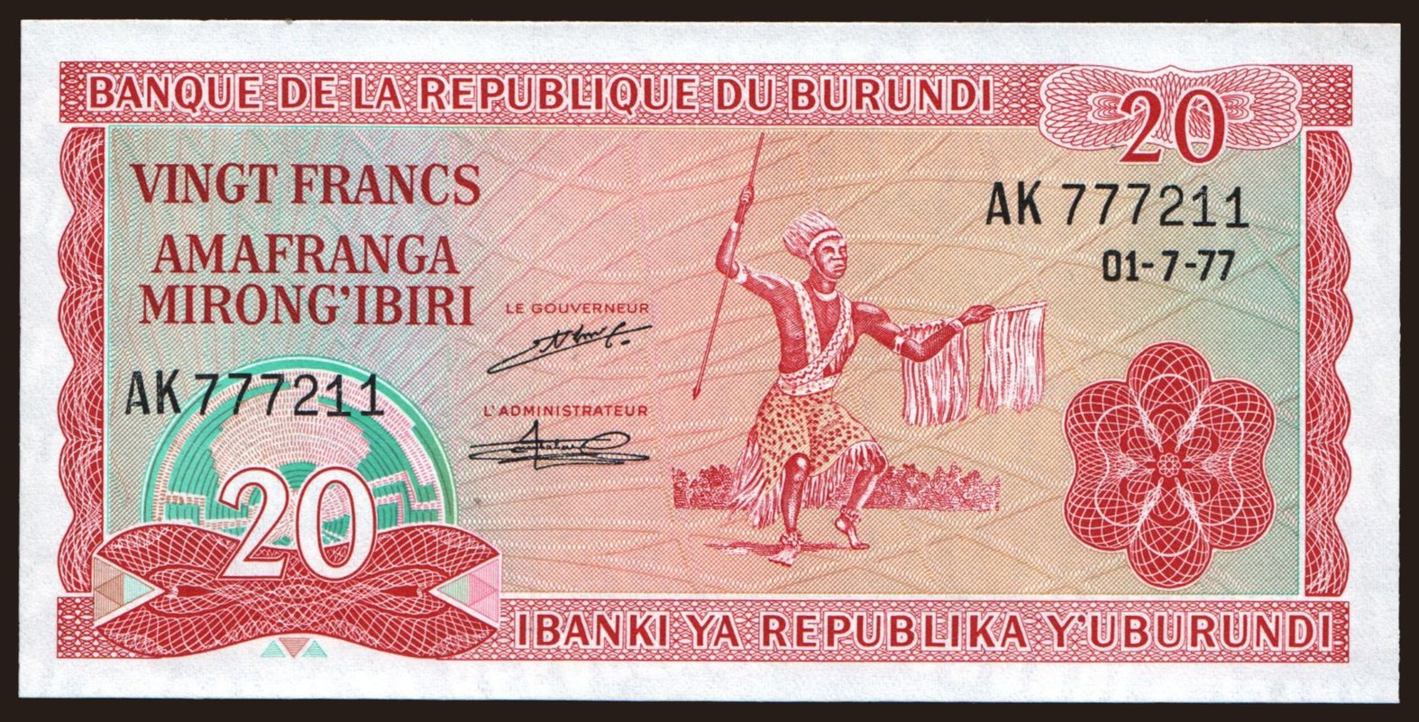 20 francs, 1977