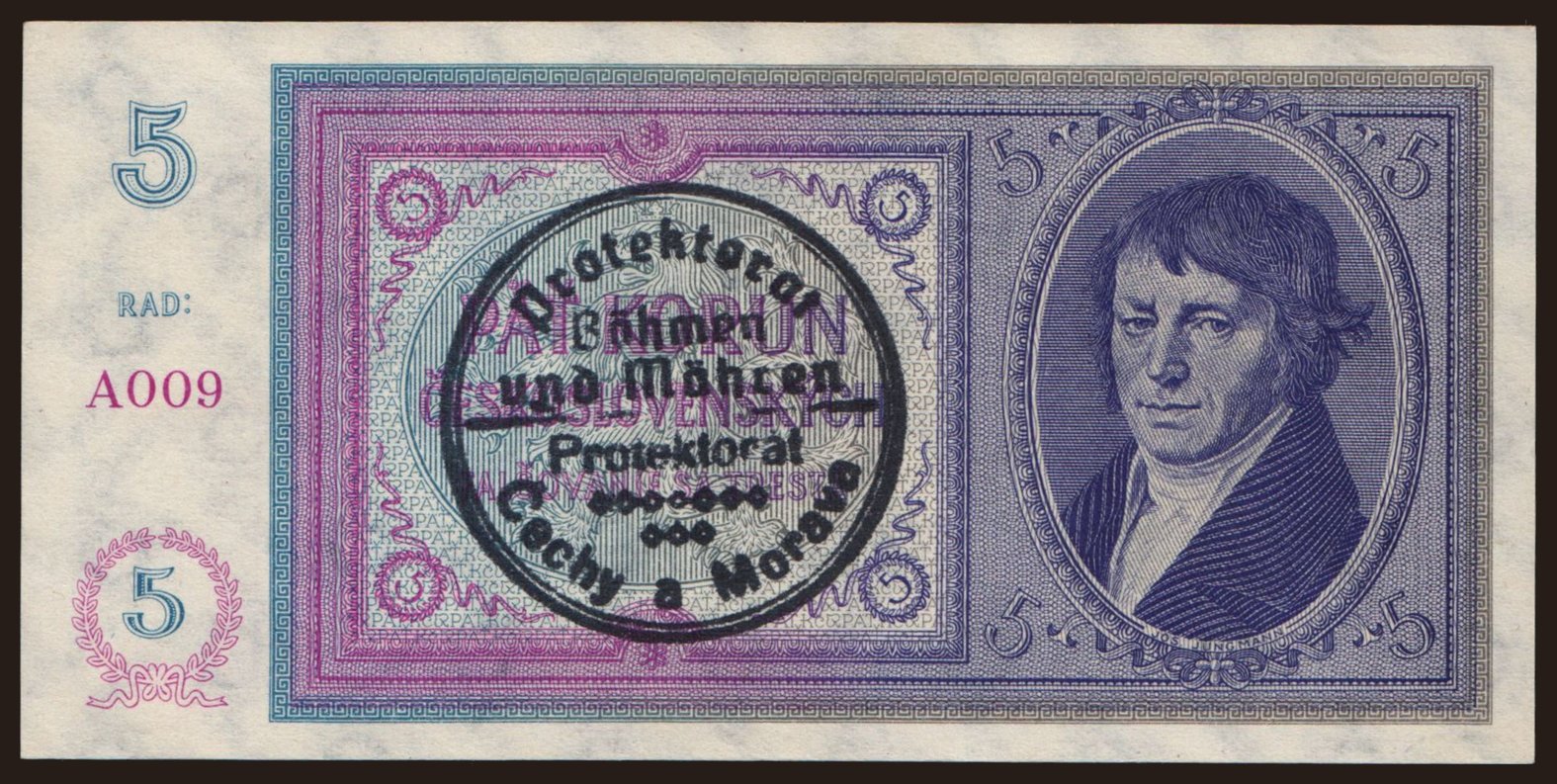 5 korun, 1938(40)