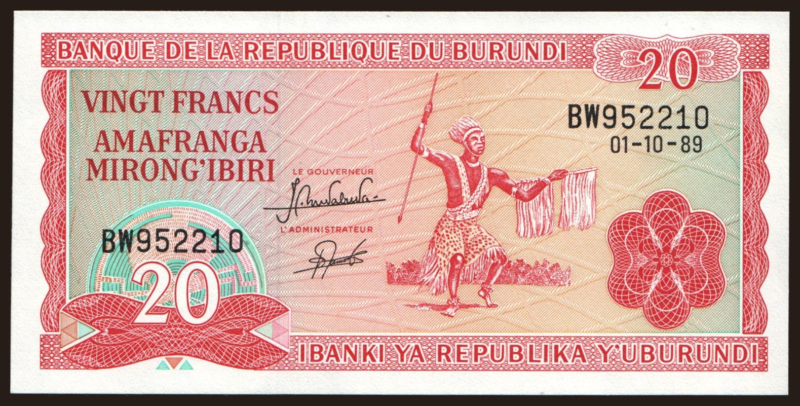20 francs, 1989