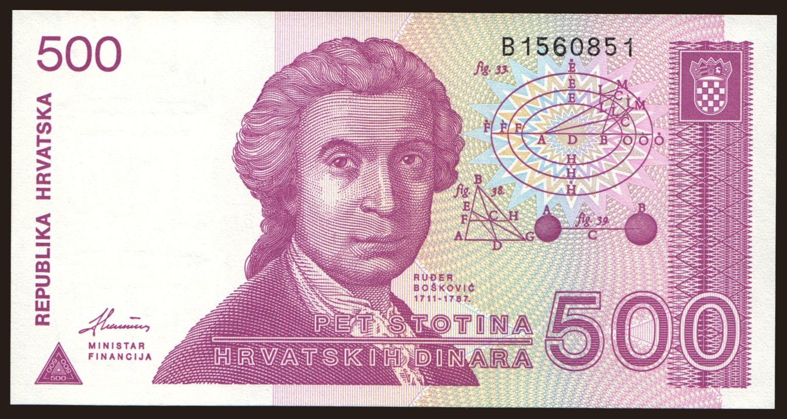 500 dinara, 1991
