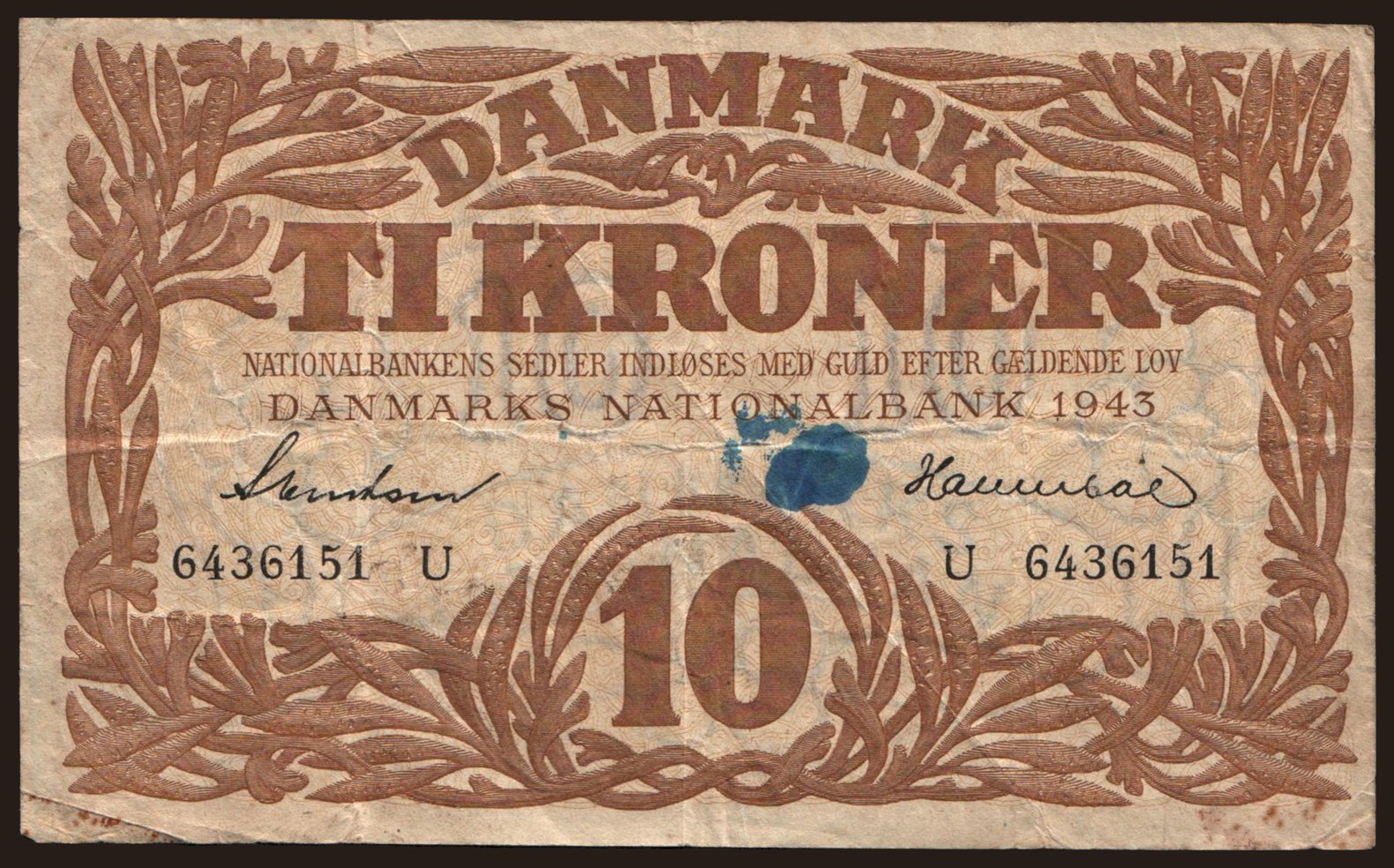 10 kroner, 1943