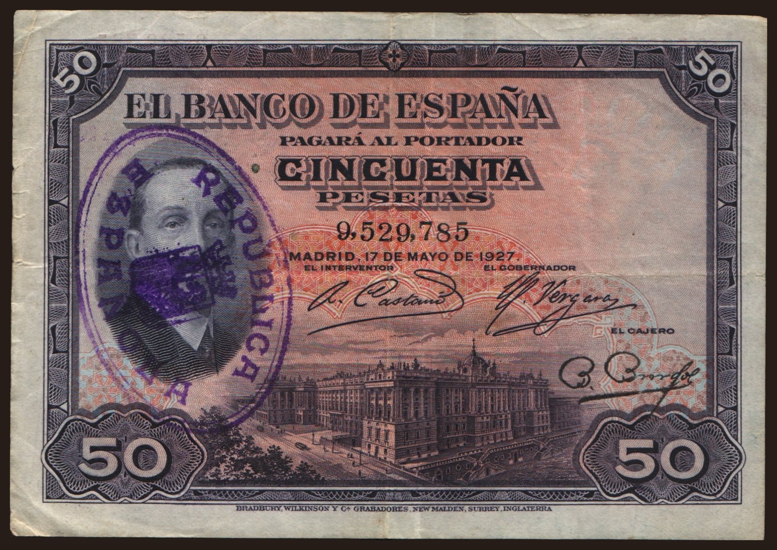 50 pesetas, 1927
