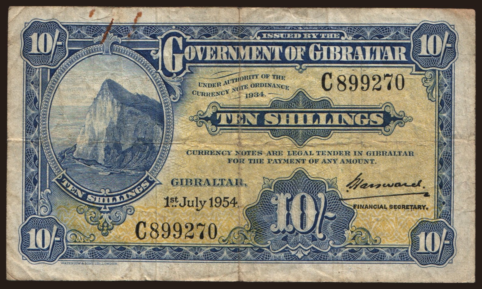 10 shillings, 1954