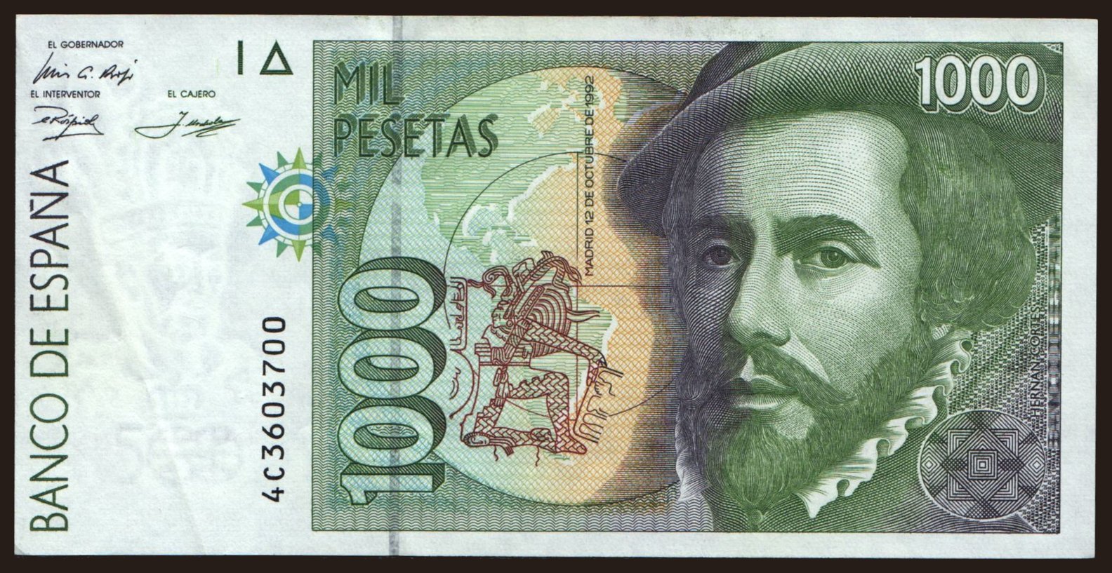 1000 pesetas, 1992