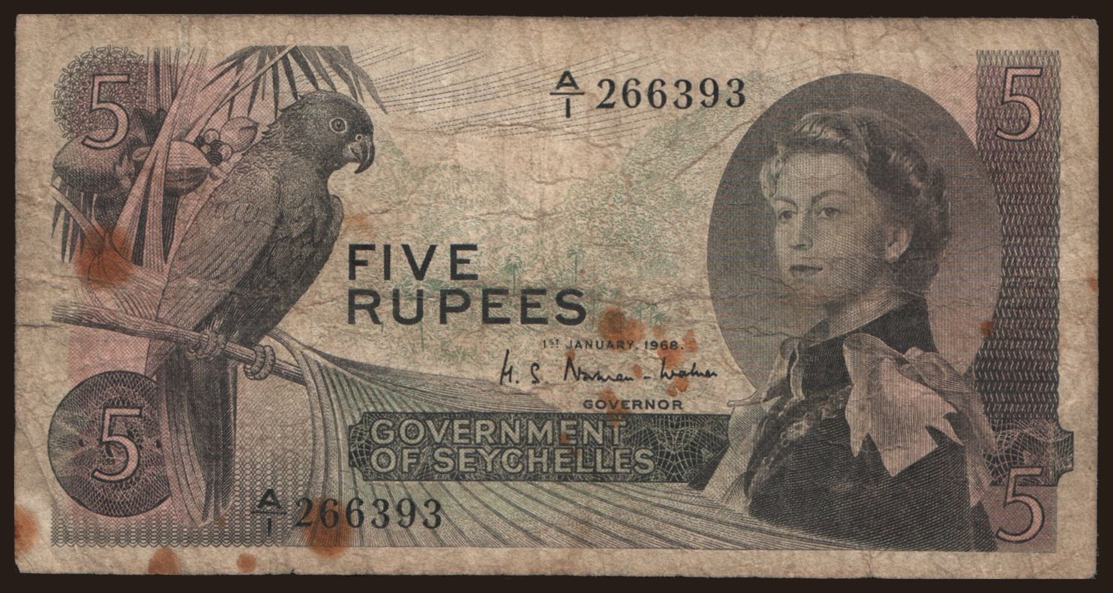 5 rupees, 1968