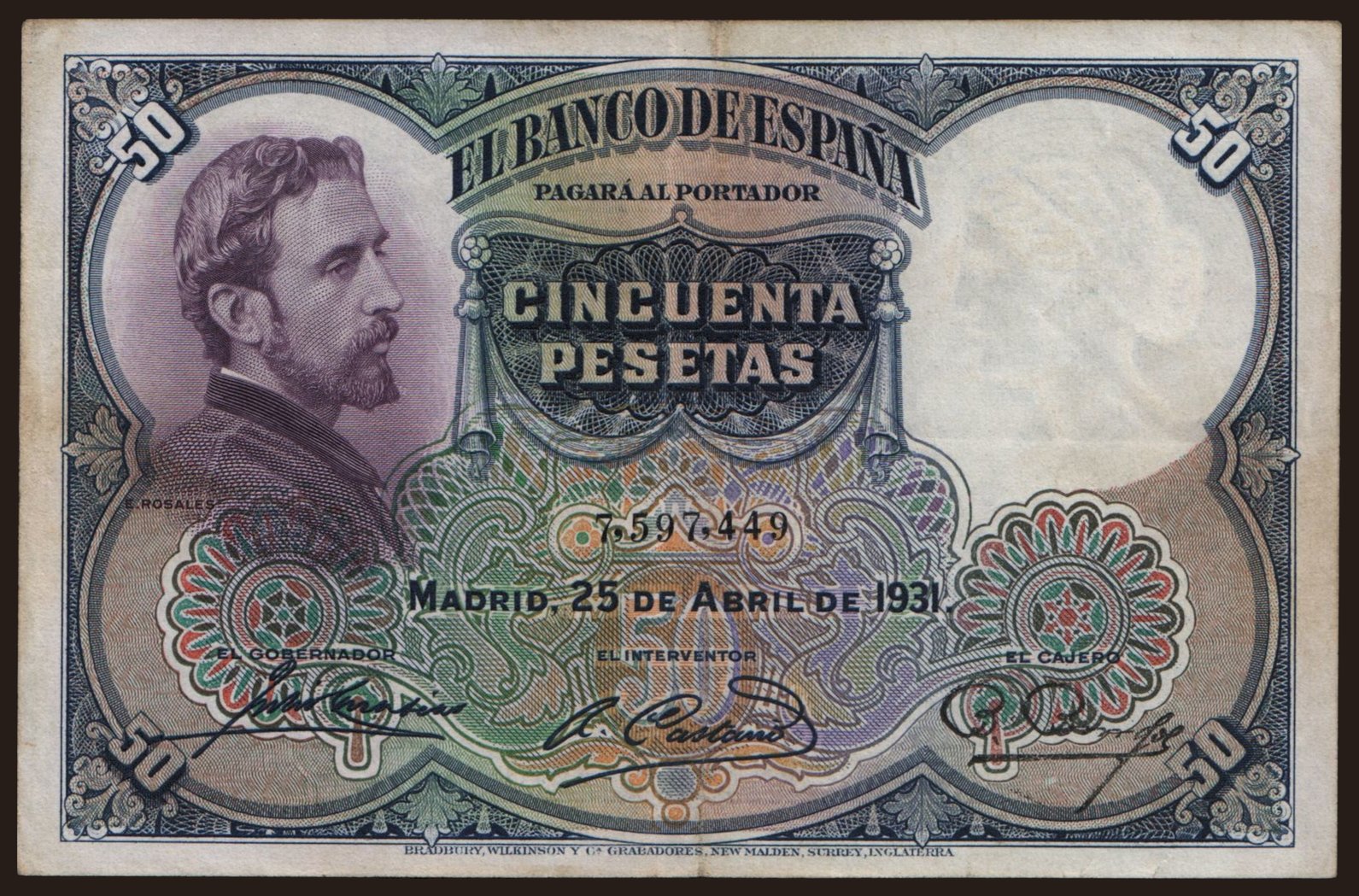 50 pesetas, 1931