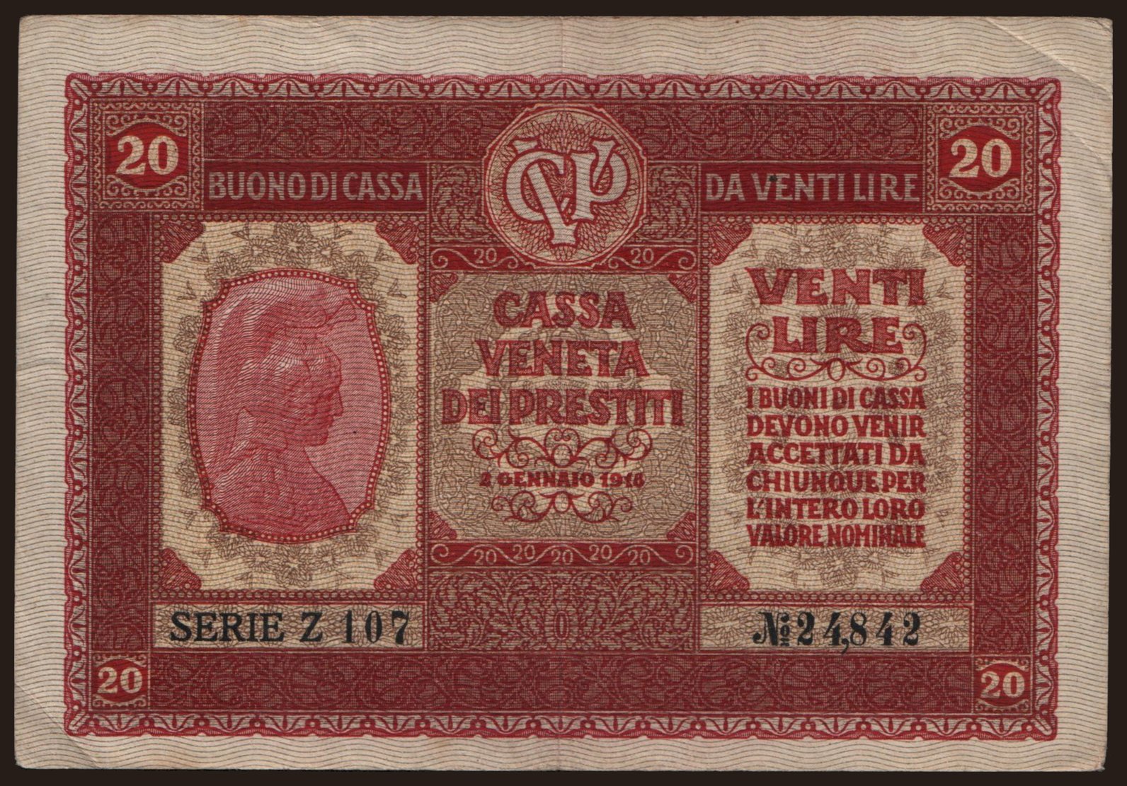 20 lire, 1918
