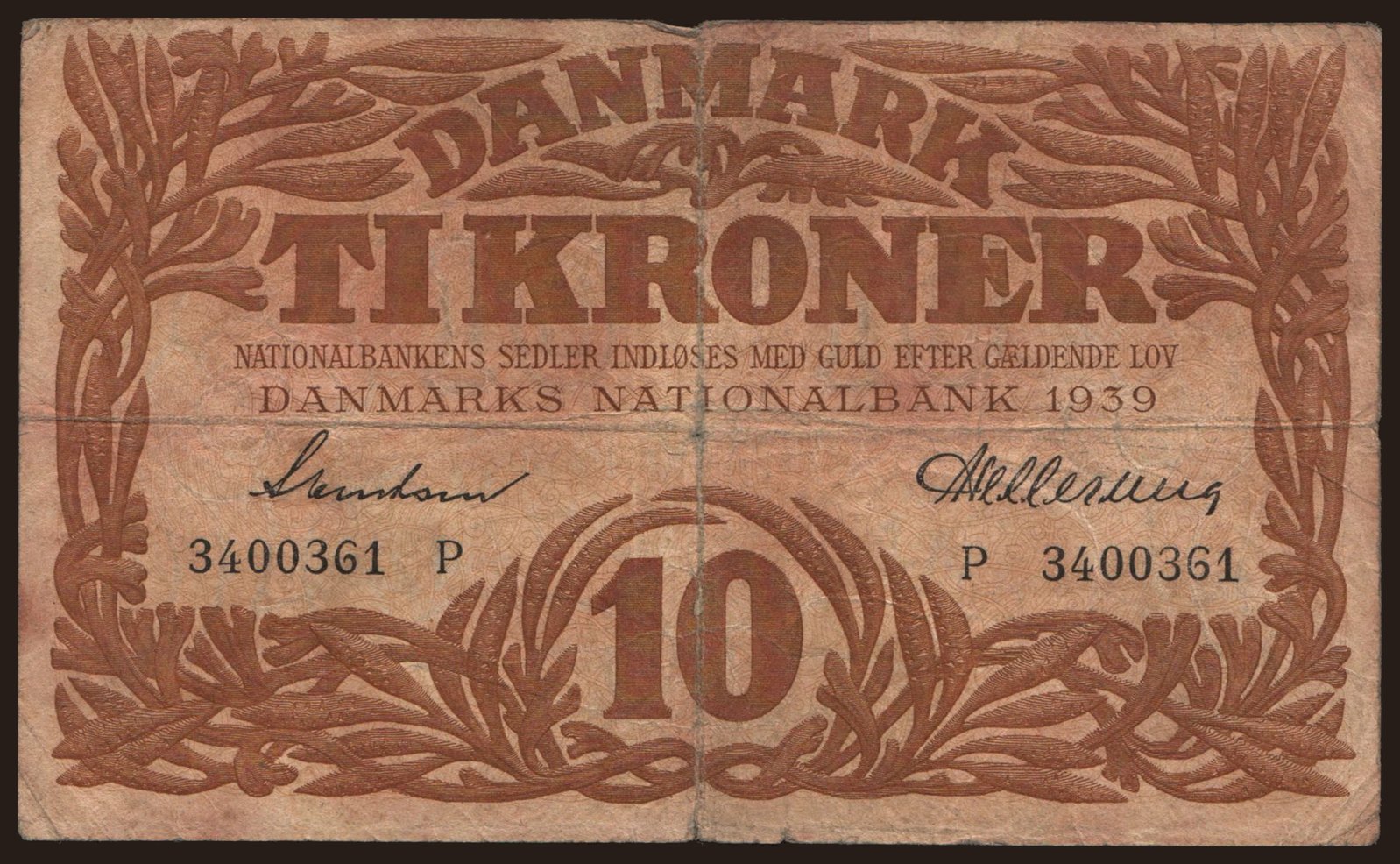 10 kroner, 1939