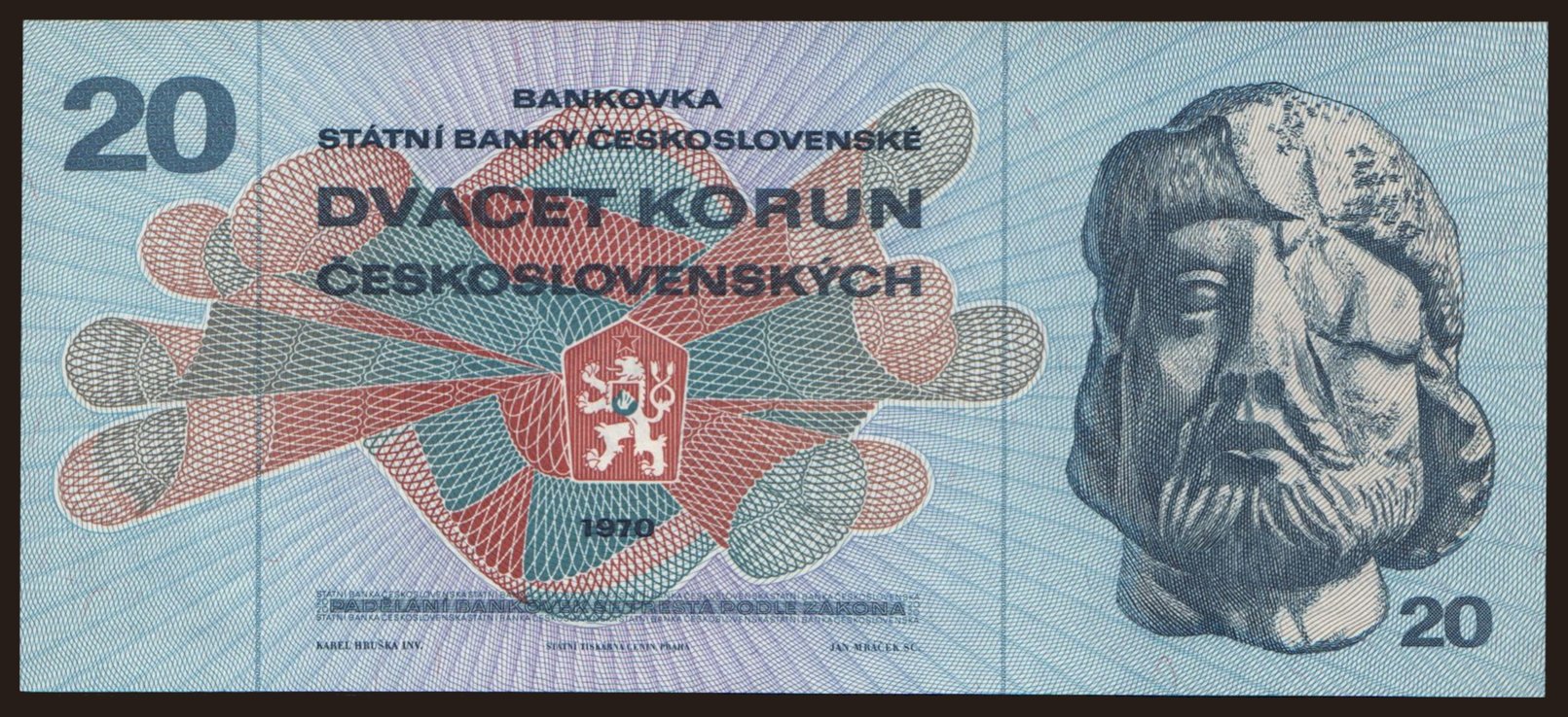 20 korun, 1970