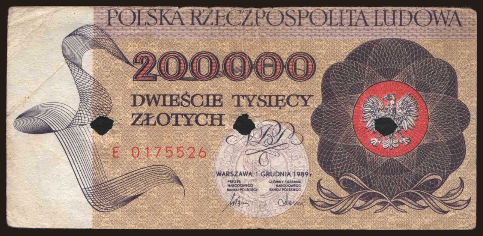 200.000 zlotych, 1989, falsum