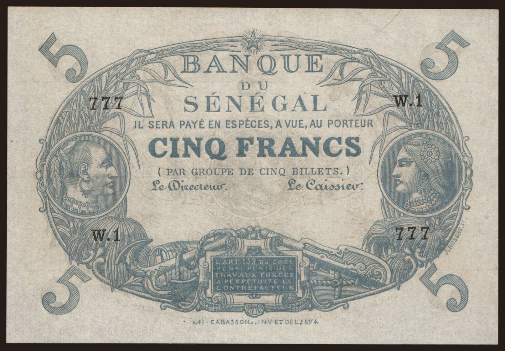 5 francs, 1874