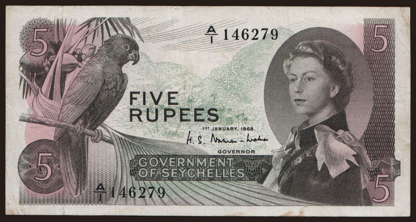 5 rupees, 1968