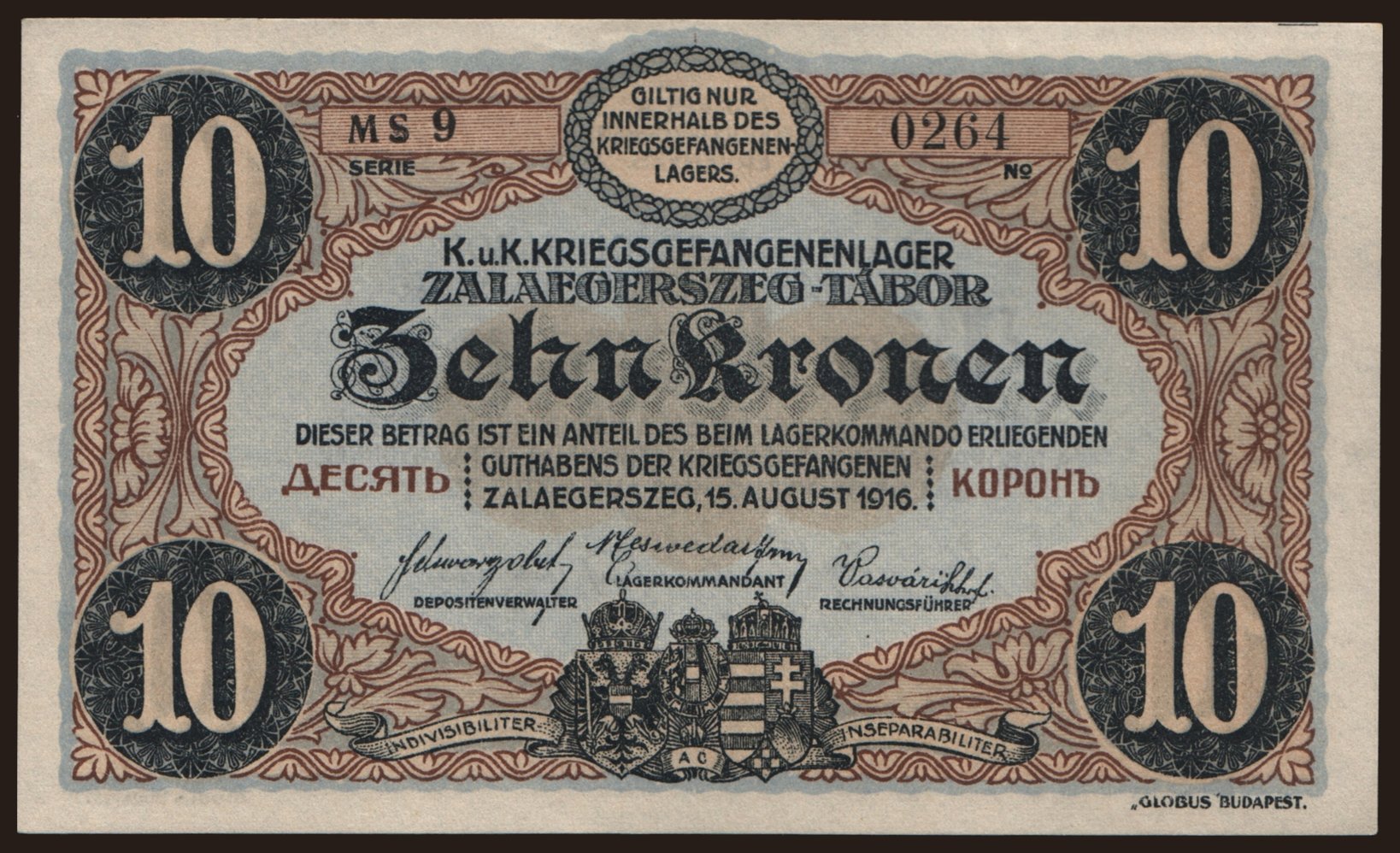 Zalaegerszeg, 10 Kronen, 1916
