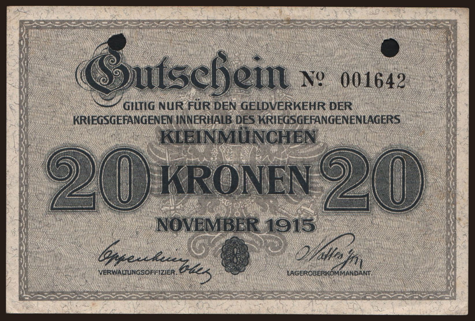 Kleinmünchen, 20 Kronen, 1915