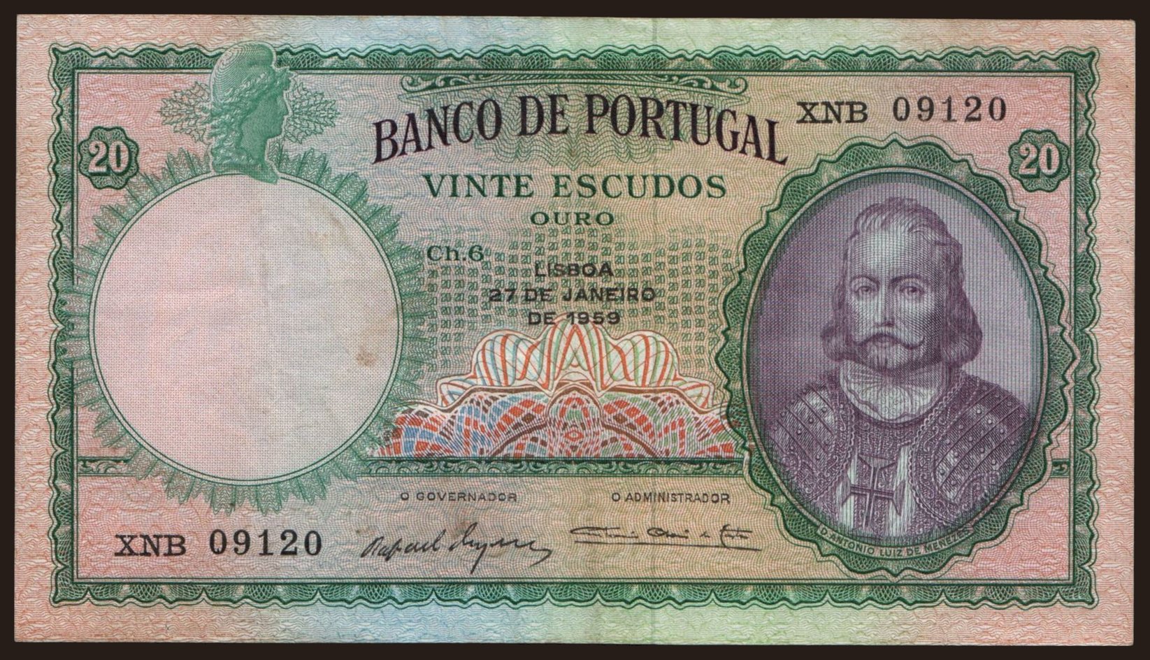 20 escudos, 1959