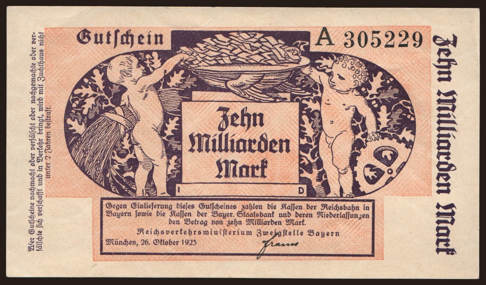 München, 10.000.000.000 Mark, 1923