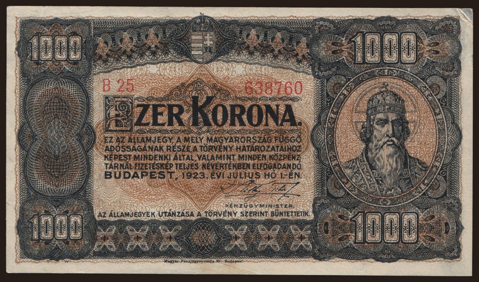 1000 korona, 1923