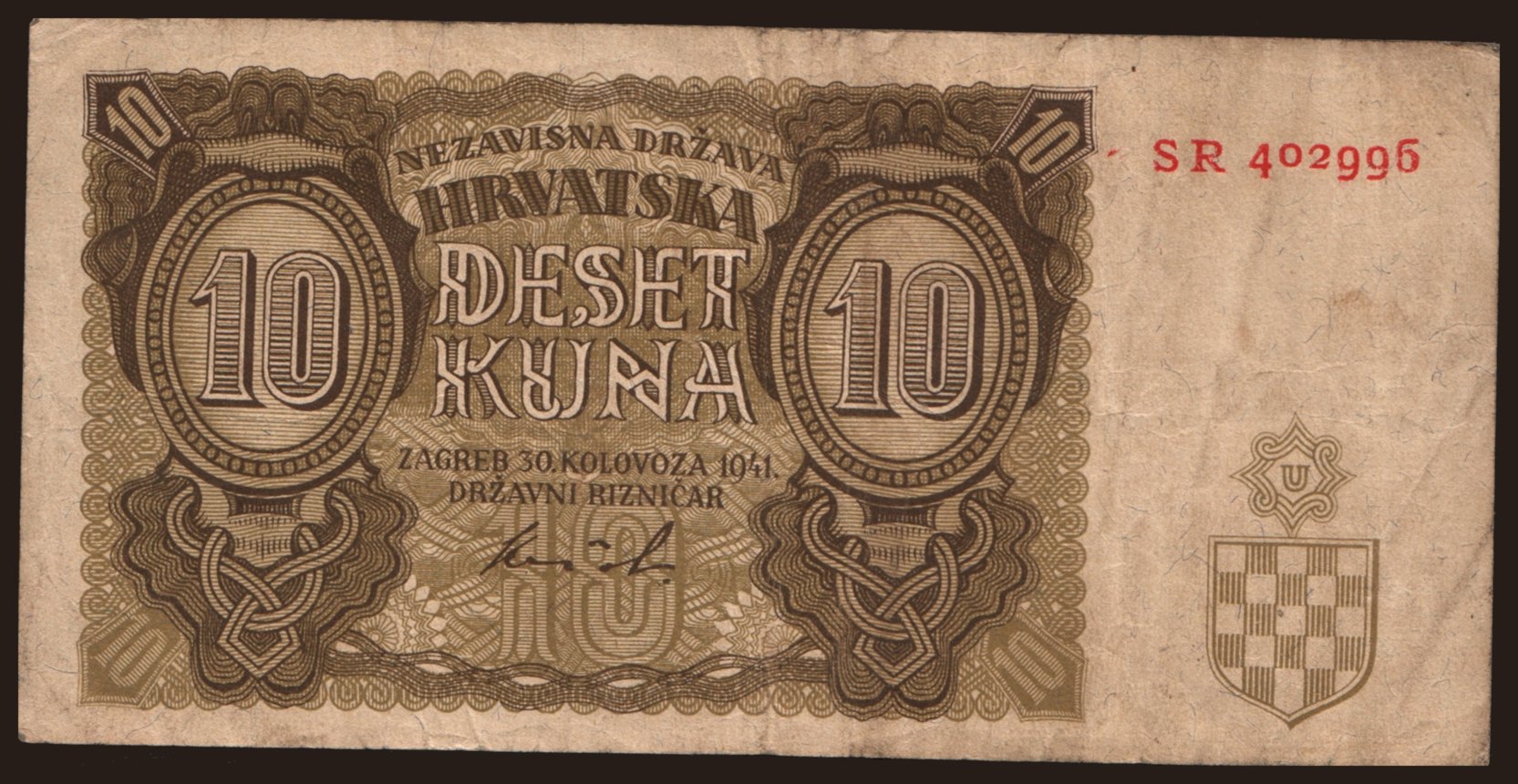 10 kuna, 1941