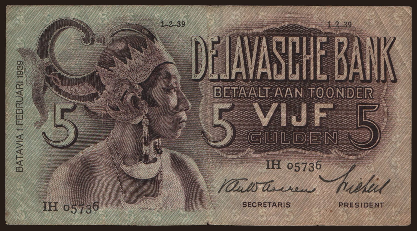 5 gulden, 1939
