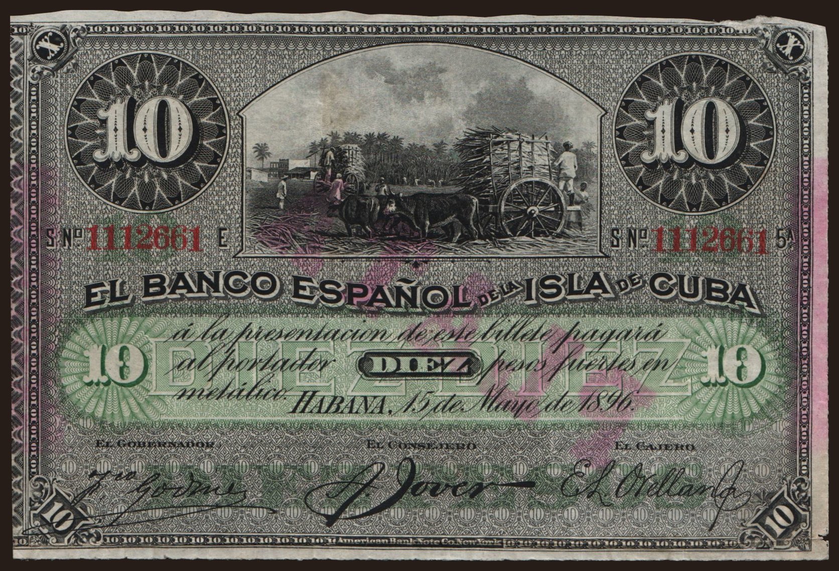 10 pesos, 1896
