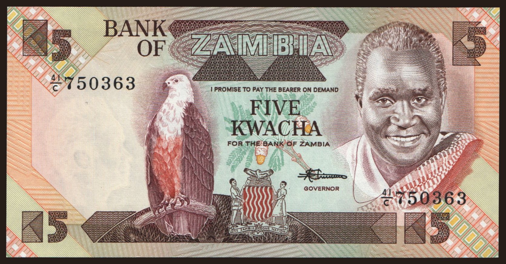 5 kwacha, 1986