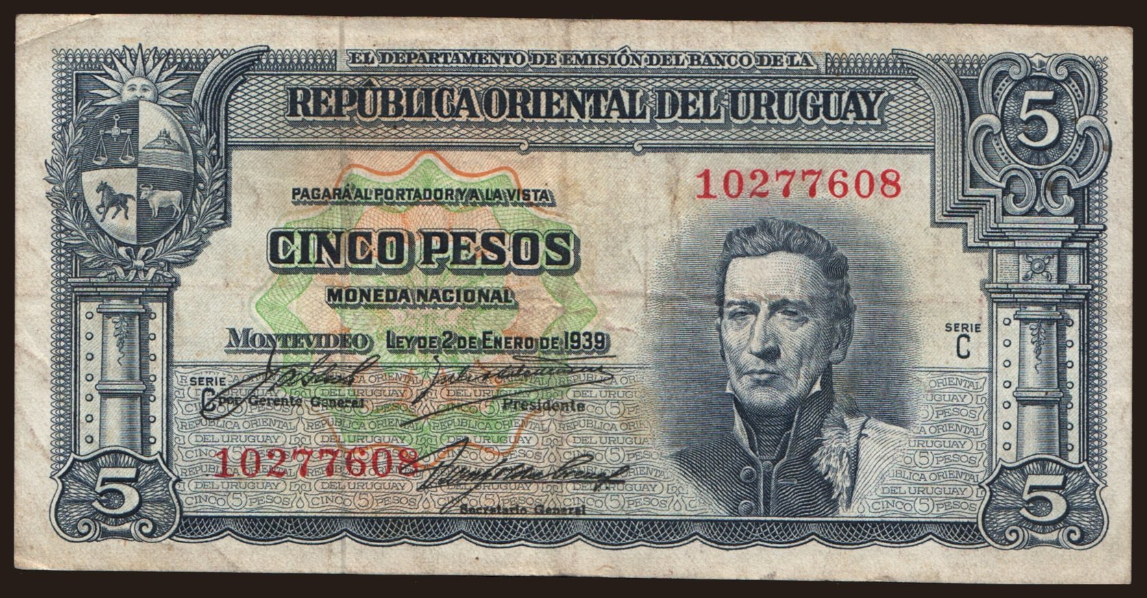 5 pesos, 1939