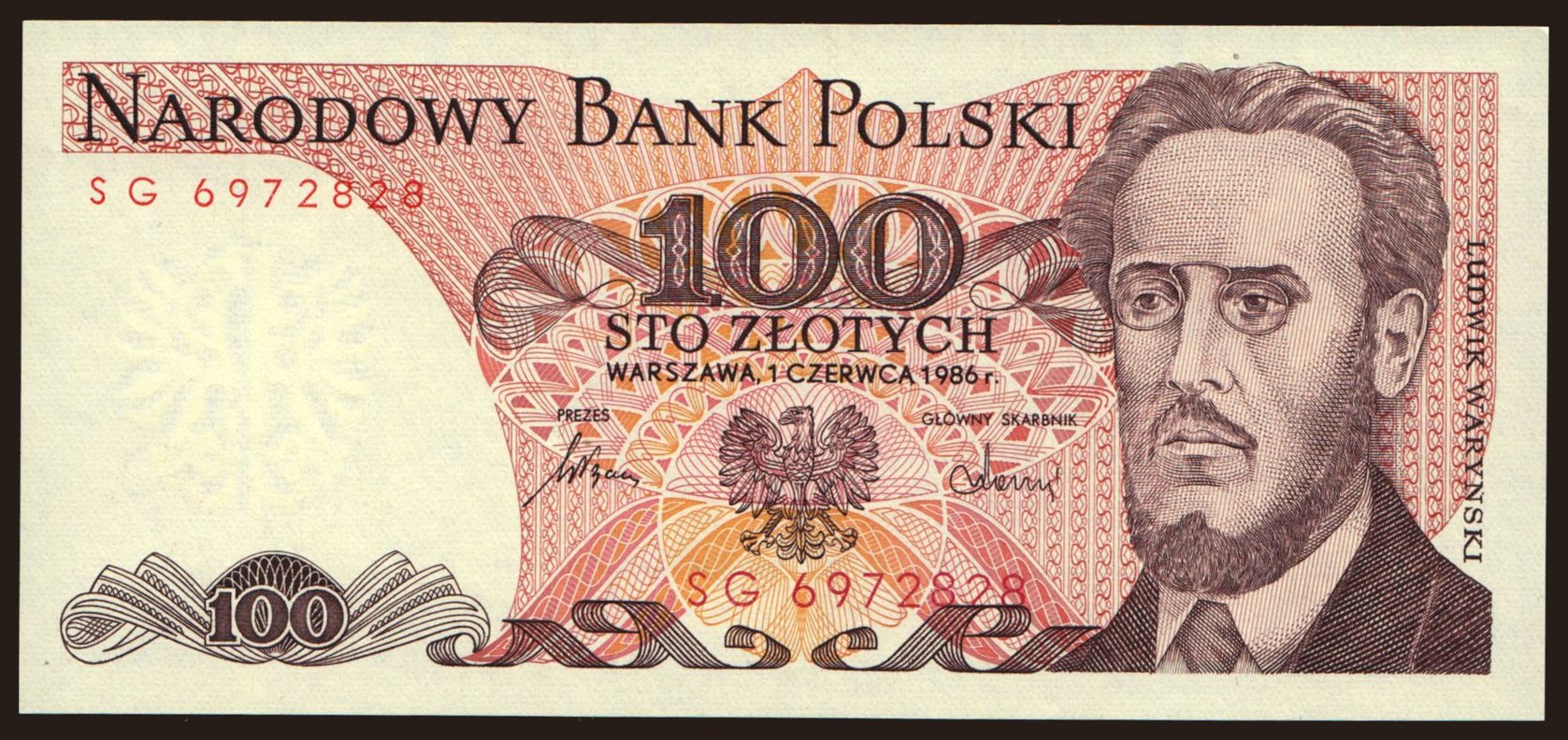 100 zlotych, 1986
